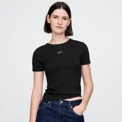 GAP - Camiseta Mujer con Estampado Manga corta de Algodón