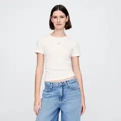 GAP - Camiseta Mujer con Estampado Manga corta de Algodón