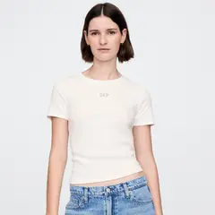 GAP - Camiseta Mujer con Estampado Manga corta de Algodón