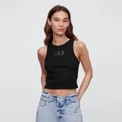 GAP - Camiseta Mujer con Estampado Sin mangas de Algodón