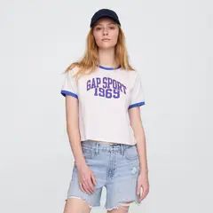 GAP - Camiseta Mujer con Estampado Manga corta de Algodón