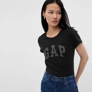 GAP - Camiseta Mujer con Logo Manga corta de Algodón