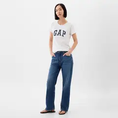 GAP - Camiseta Mujer con Estampado Manga corta de Algodón