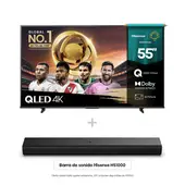 HISENSE - Combo Televisor + Barra | 55 Pulgadas QLED 4K 55Q6QV | Barra de Sonido HS1000
