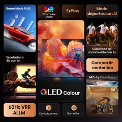 HISENSE - Combo Televisor + Barra | 55 Pulgadas QLED 4K 55Q6QV | Barra de Sonido HS1000