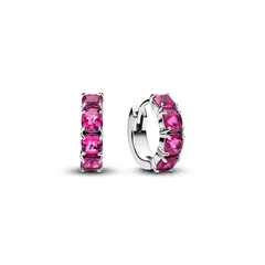 PANDORA - Aretes Aro Rosa Plata Esterlina