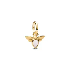 PANDORA - Charm Mini Colgante Abeja Blanca Recubrimiento en Oro