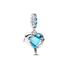 PANDORA - Charm Colgante Delfines Azul Plata Esterlina