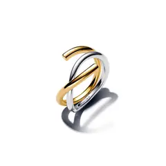 PANDORA - Anillo Forma Orgánica Dos tonos