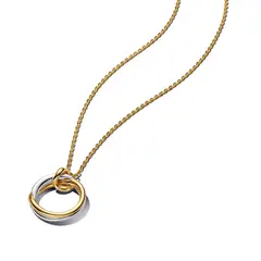 PANDORA - Collar Colgante en Forma Orgánica Dos tonos