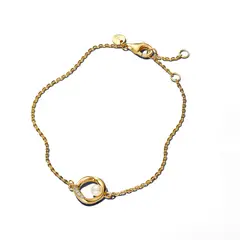 PANDORA - Brazalete Círculo Forma Orgánica en Pavé y Perla Cultivada de Agua Dulce Recubrimiento en Oro