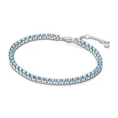 PANDORA - Brazalete Tenis Azul Claro Brillante Plata Esterlina