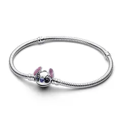 PANDORA - Brazalete Cadena de Serpiente Stitch de Disney Plata Esterlina