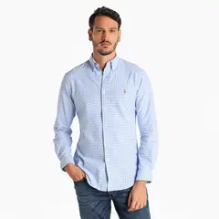 POLO RALPH LAUREN - Camisa Hombre de Cuadros Manga larga de Algodón Custom Fit