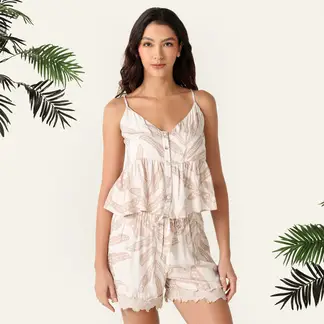 BAHIA MARIA X FALABELLA - Pijama completa con short Mujer Corto