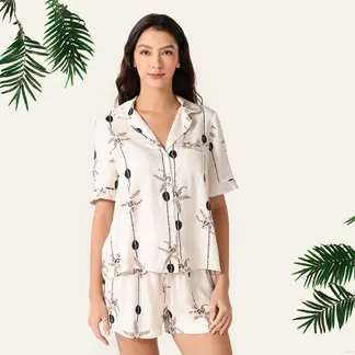 BAHIA MARIA X FALABELLA - Pijama completa con short Mujer Corto Manga corta