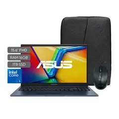 ASUS - Portátil Vivobook 15 | Intel Core 5 | 16 GB de RAM | 1TB SSD de almacenamiento | Windows 11 |15.6 Pulgadas | X1504VA-NJ3119W | Computador portátil | Incluye maleta y mouse
