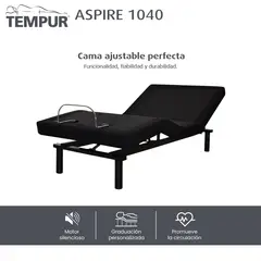 TEMPUR - Cama Eléctrica Doble Sin Colchón Aspire 140 x 190 cm Colchones