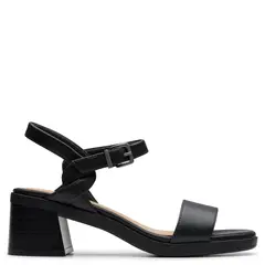 CLARKS - Sandalias para Mujer con tacón Cuadrado Jaylan Ray Negras