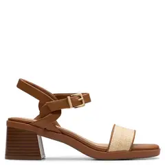 CLARKS - Sandalias para Mujer con tacón Cuadrado Jaylan Ray Cafés