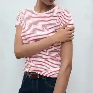MANGO - Camiseta Mujer con Estampado Manga corta