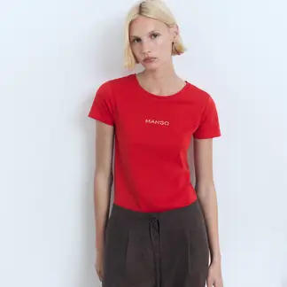 MANGO - Camiseta Mujer con Estampado Manga corta