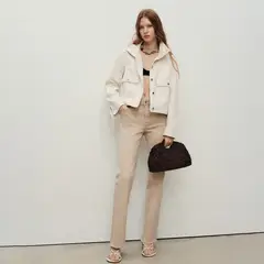 MANGO - Jean Flare Mujer Tiro medio de Algodón