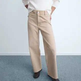 MANGO - Jean Culotte Mujer Tiro alto de Algodón