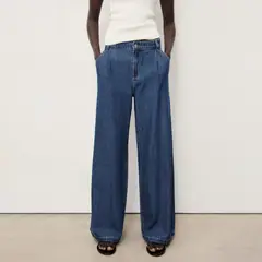 MANGO - Jean Wide leg Mujer Tiro medio