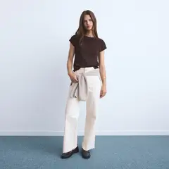 MANGO - Jean Culotte Mujer Tiro alto