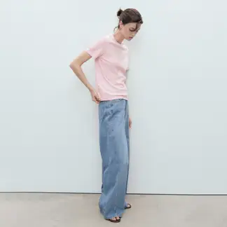 MANGO - Camiseta Mujer Manga corta de Algodón