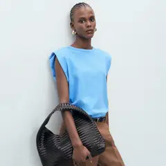 MANGO - Camiseta Mujer Manga corta de Algodón