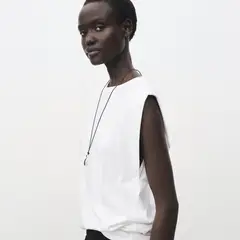 MANGO - Camiseta Mujer Manga corta de Algodón