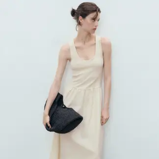 MANGO - Vestido Mujer Largo Casual de Algodón
