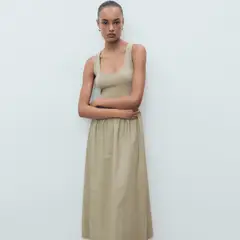 MANGO - Vestido Mujer Largo Casual de Algodón