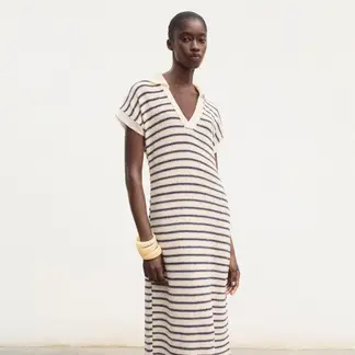 MANGO - Vestido Mujer Largo de Rayas de Algodón