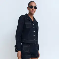 MANGO - Short Mujer Tiro alto de Algodón