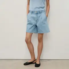 MANGO - Bermuda de jean Mujer Tiro medio de Algodón