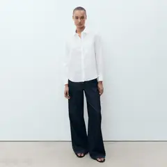 MANGO - Camisa Mujer Manga larga de Lino