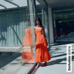 MANGO - Vestido Mujer Medio de Algodón