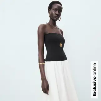 MANGO - Vestido Mujer Medio de Algodón