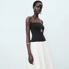 MANGO - Vestido Mujer Medio de Algodón