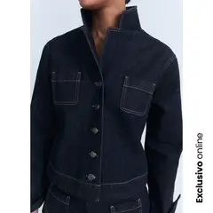 MANGO - Chaqueta de jean Mujer de Algodón