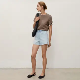 MANGO - Short de jean Mujer Tiro medio de Algodón