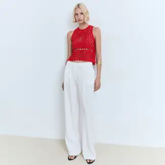 MANGO - Top Mujer Tejido Sin mangas Slim fit
