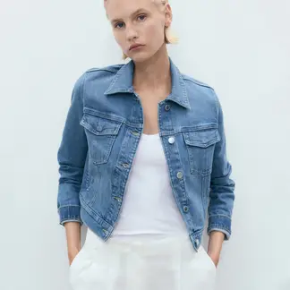 MANGO - Chaqueta de jean Mujer de Algodón