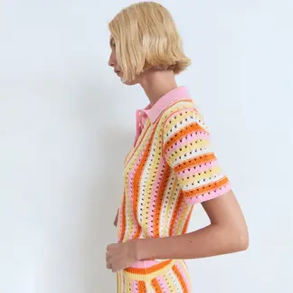 MANGO - Blusa Mujer Tejido de Algodón