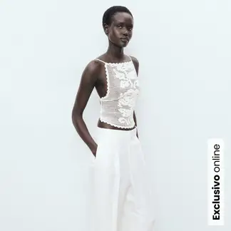 MANGO - Top Mujer Tejido Sin mangas Slim fit