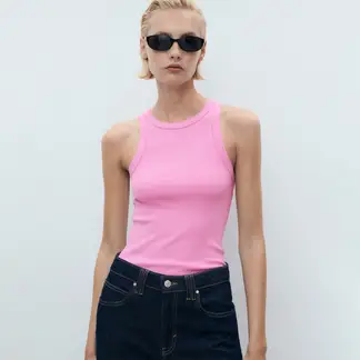 MANGO - Top esqueleto Mujer Sin mangas