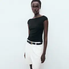 MANGO - Top esqueleto Mujer Manga corta